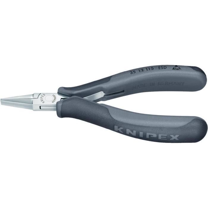 Pince électronique KNIPEX 3512 115 ESD - Plate - Gris