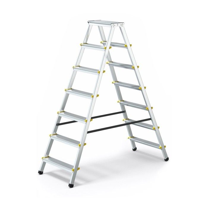 DWA Escabeau double pliable en aluminium 7 marches