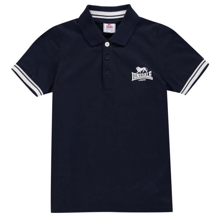 Short de survêtement Lonsdale garçon bleu polyester mélangé taille 9-10