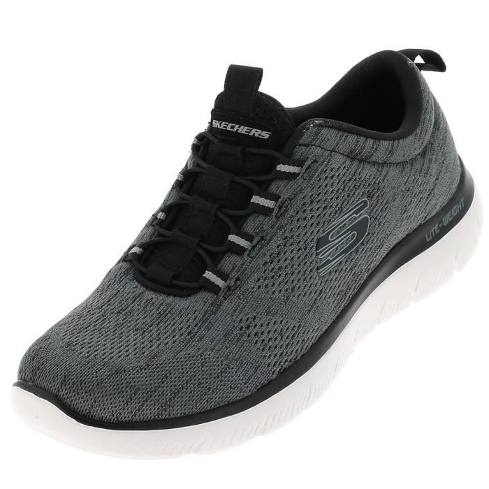 chaussures running - skechers - summits - légères et confortables - gris clair - homme