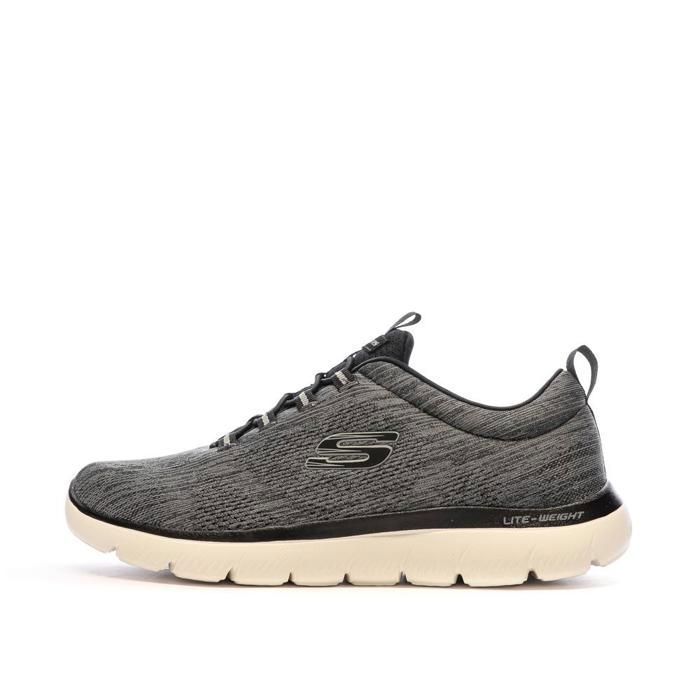 chaussures running - skechers - summits - légères et confortables - gris clair - homme