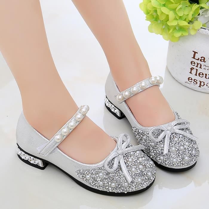 DADAWEN Sandales Princesse Bout Ouvert Fille – Sandales Plates D’Été Confortables Et Mignonnes