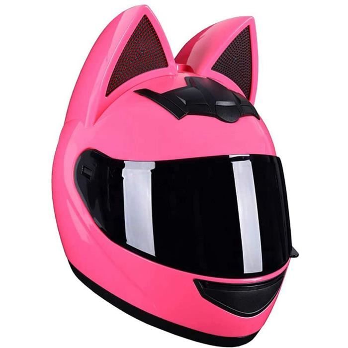 Full Face Casques de Moto avec Les Oreilles de Chat Adulte Déployez  visières Motocross Casque Moto Accident modulaire Casque léger