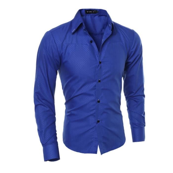 CHEMISE HOMME Chemise manches longues taille plus M 5XL
