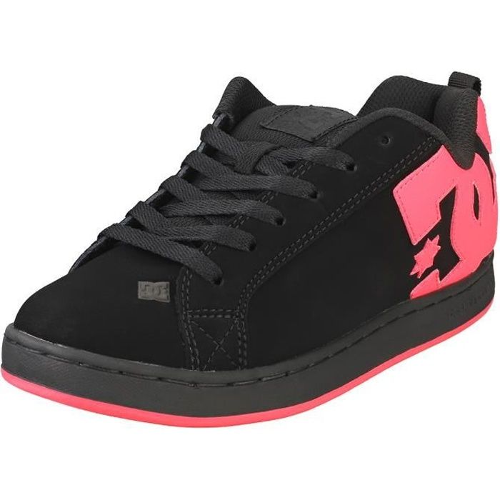 Baskets DC Shoes COURT GRAFFIK Femme Noir Noir Cdiscount Chaussures