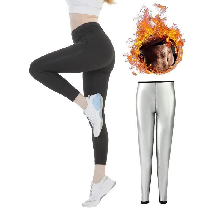 Pantalon de Sudation Femmes Legging de Sport à Taille Haute en Nano-Matériaux Obtenir Ventre Plat Anti Cellulite Transpiration