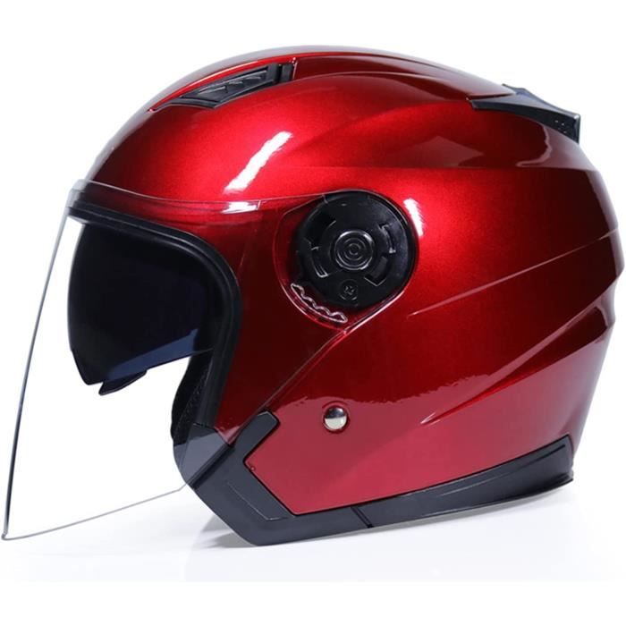 Demi-Casque Rétro Style Jet,Certifié Dot/ECE Adultes Casques Moto Visage Ouvert Casquette Baseball Vintage Casque Moto Pour Scooter Cyclomoteur Hommes Et Femmes Street Cruiser B,L