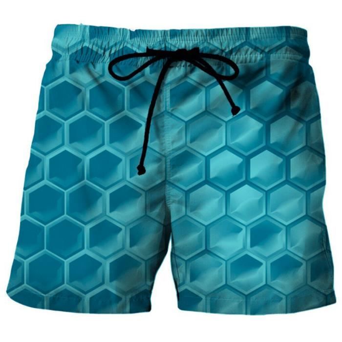 Short De Plage Homme Imprimé Respirant Et Séchage Rapide - Multicolore