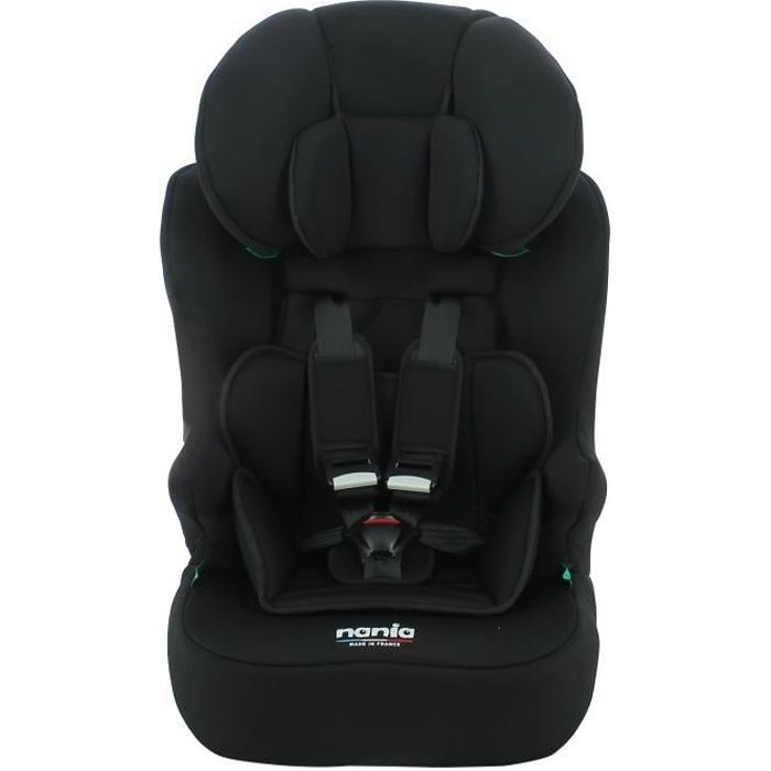 Nania - Siège auto ceinturé RACE I 76-140 cm R129 i-Size – Pour les enfants de 3 à 10 ans - Têtière réglable - Inclinable - Noir