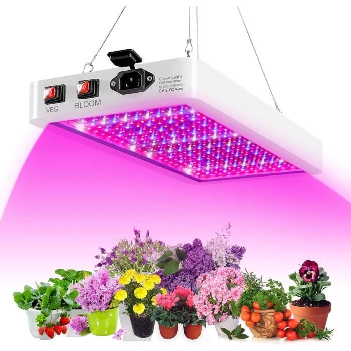Lampe de Plante 2000W/3000Lumen, 312 LEDs Lampe pour Plante Spectre Complet, Trois modes d'éclairage LED Lampe de Culture