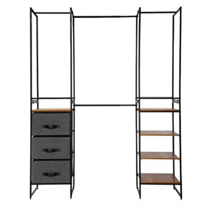 armoire dressing modulable "nea" 198cm noir