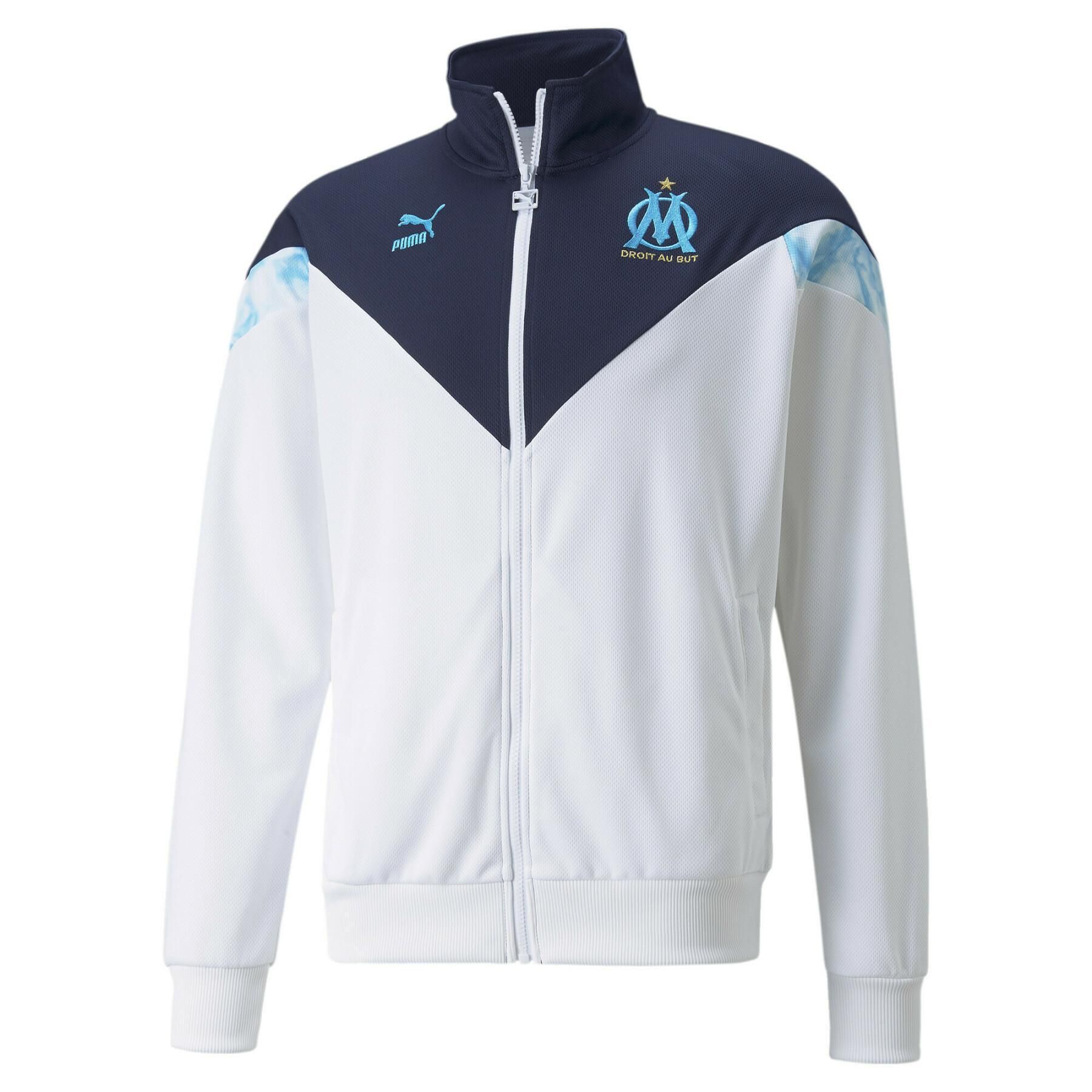 Veste de survêtement Olympique de Marseille Om Iconic Mcs Mesh 2022/23 - blanc/bleu marine - S