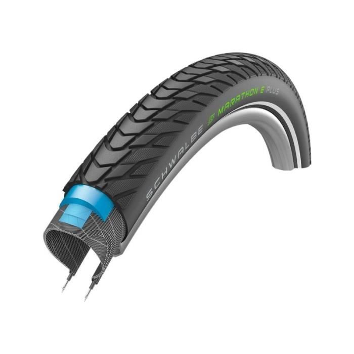 Pneu SCHWALBE MARATHON E-PLUS SMART - Adulte - Noir - Vélo loisir