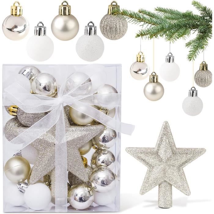 Lot De 30 Boules De Noël Incassables - 6 Cm De Diamètre, Plastique Durable - Décoration Pour Sapin, Couronne, Guirlande (rouge Et Doré)