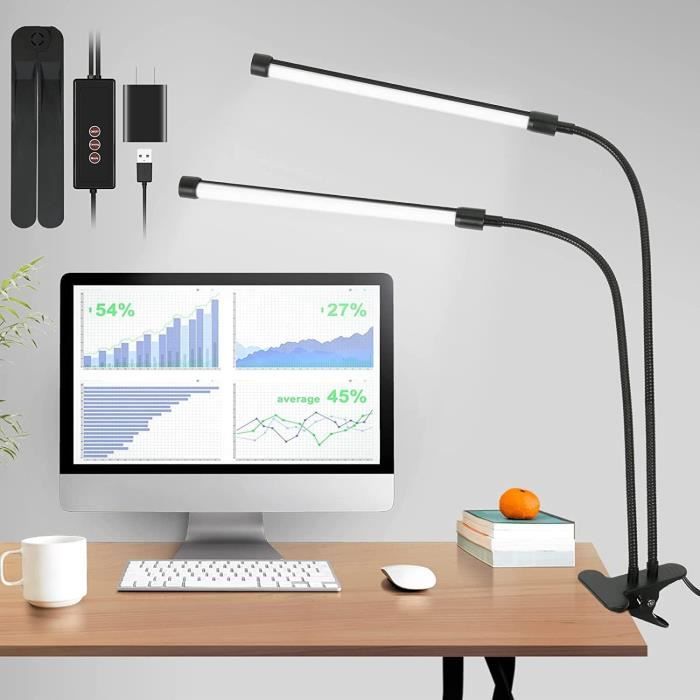 Lampe de Bureau à LED avec Pince de Charge-branchement dans la Lampe