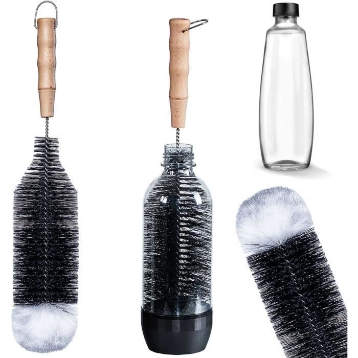 Brosse Nettoyage Bouteilles SodaStream LiangMai - Compatible 1L Crystal PET, Duo, KST - Tête Laine