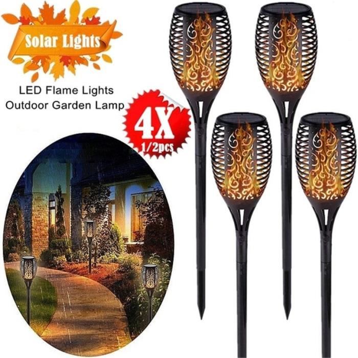 4pcs 33LED flamme énergie solaire torche Light étanche Clignotante jardin lampe de cour 4pcs 33LED flamme énergie solaire torche Light étanche Clignotante jardin lampe de cour