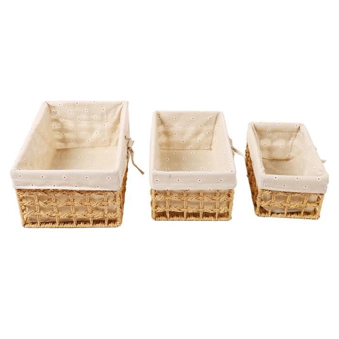 Lot De 2 Paniers De Rangement Tissés En Sisal – Kiondo Coloré, 20x20x15 Cm, Occasion