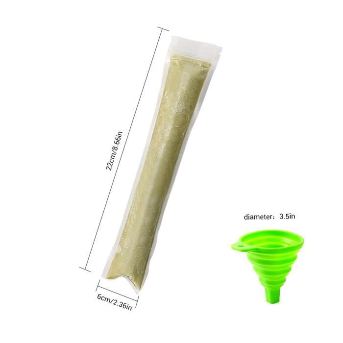 Sachets Congelés - T BEST - 100pcs - Matériau Alimentaire - Entonnoir Inclus - Mixte