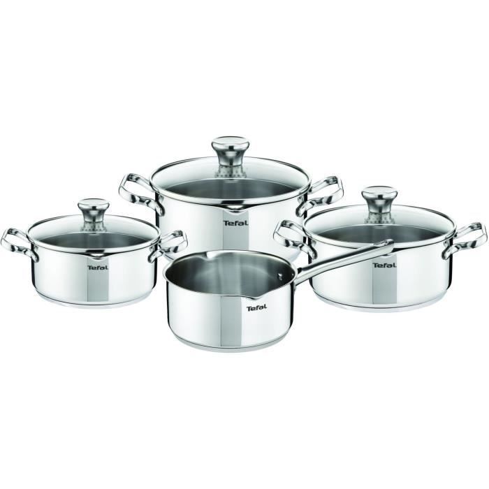 Batterie de cuisine 7 Pièces Set de Poêles et Casseroles INOX Tous Feux  Dont Induction 2 casseroles 16 et 20 + 2 poêles 20 et 26 - AliExpress