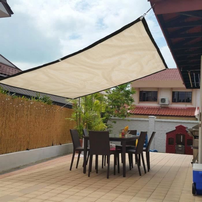 Coloris BLANC votre terrasse ou votre balcon Toile solaire Voile dombrage 2 x 2 x 2 m imperméable pour ombrager votre jardin