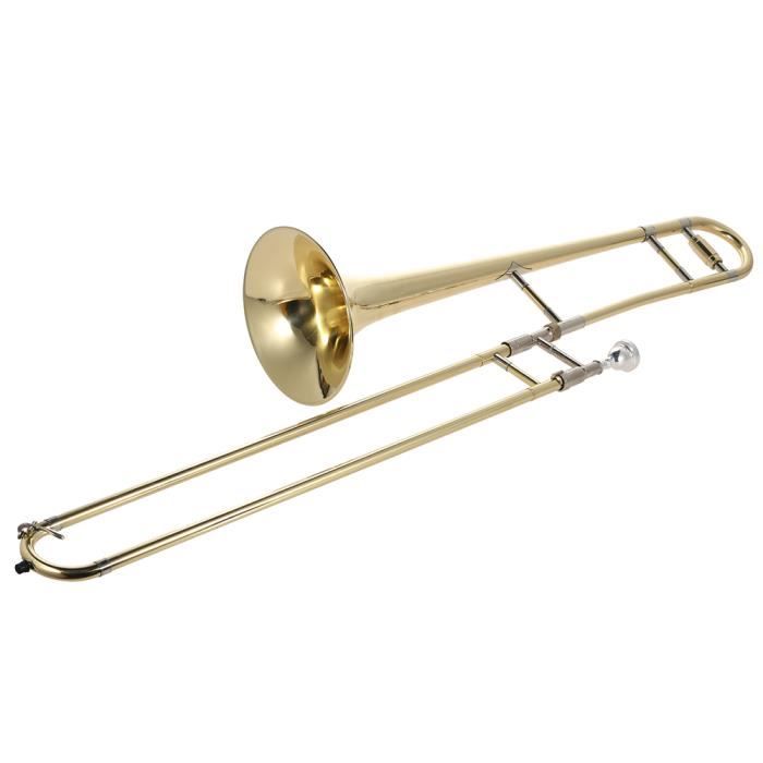 Ammoon Instrument à vent plat Tenor Trombone laiton laque ton B Bb