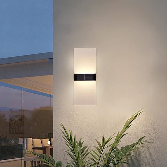 Lampes Solaire Extérieur Applique Murale À Piles Avec Capteur Lumière