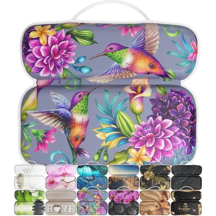 Coussin De Baignoire à Ventouses 26x17 Cm - Motif Point, Blanc - Marque 5five Simply Smart - Confort Garanti !