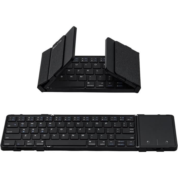 Clavier Bluetooth Pliable ProtoArc AZERTY - Avec Pavé Tactile - Pour IPad, Android, Windows - Portable Voyage