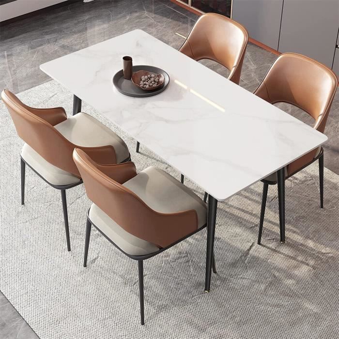 Table à Manger en Marbre - UNHO - Rectangulaire 120x70cm - Blanc