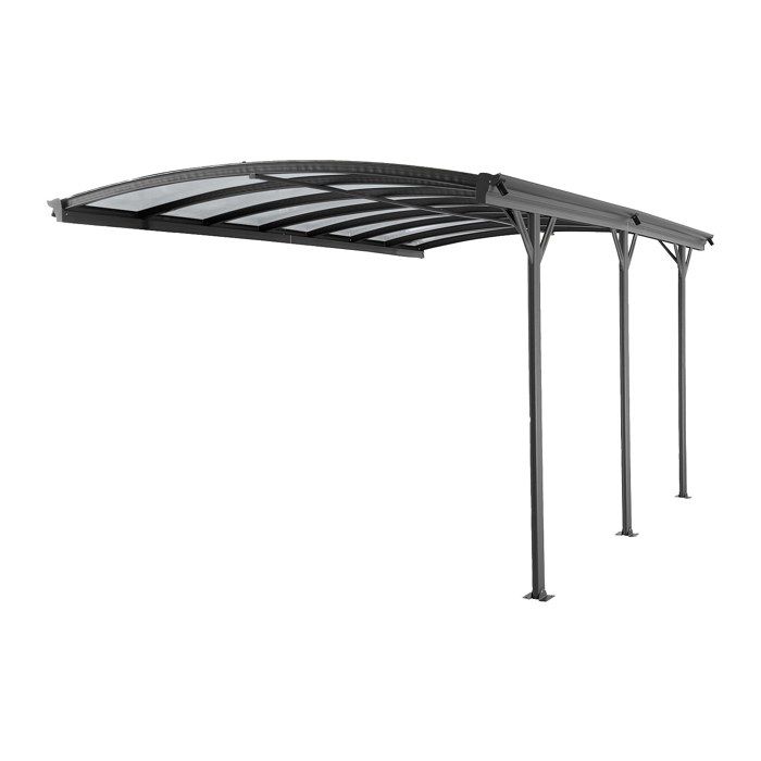 Extension pour carport pergola autoportant en aluminium - 1 voiture - L505 x H239 cm - 1515 m² - Gris anthracite - BARESA