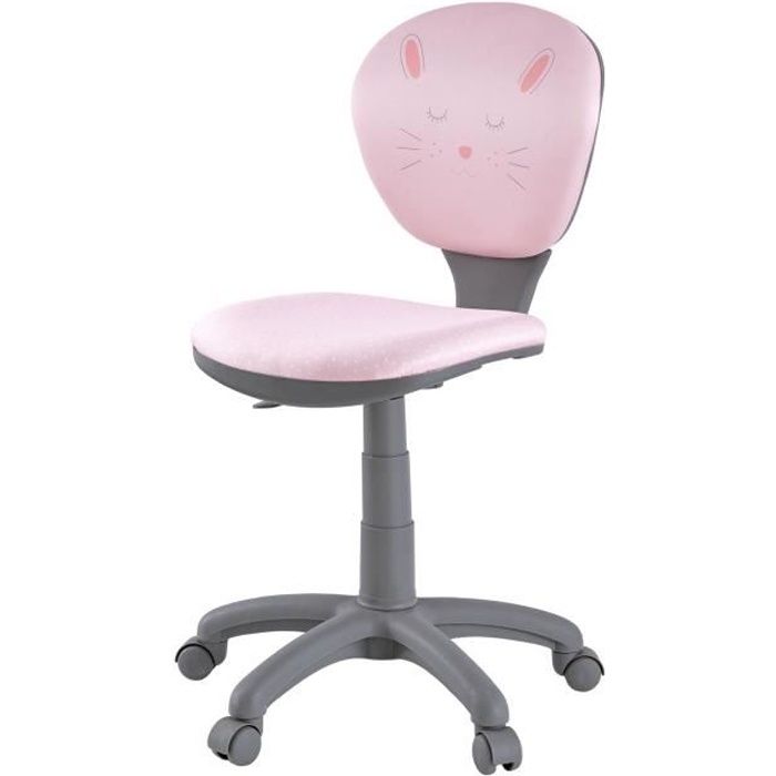 Chaise d'ordinateur rose mignonne pour fille, chaise de bureau