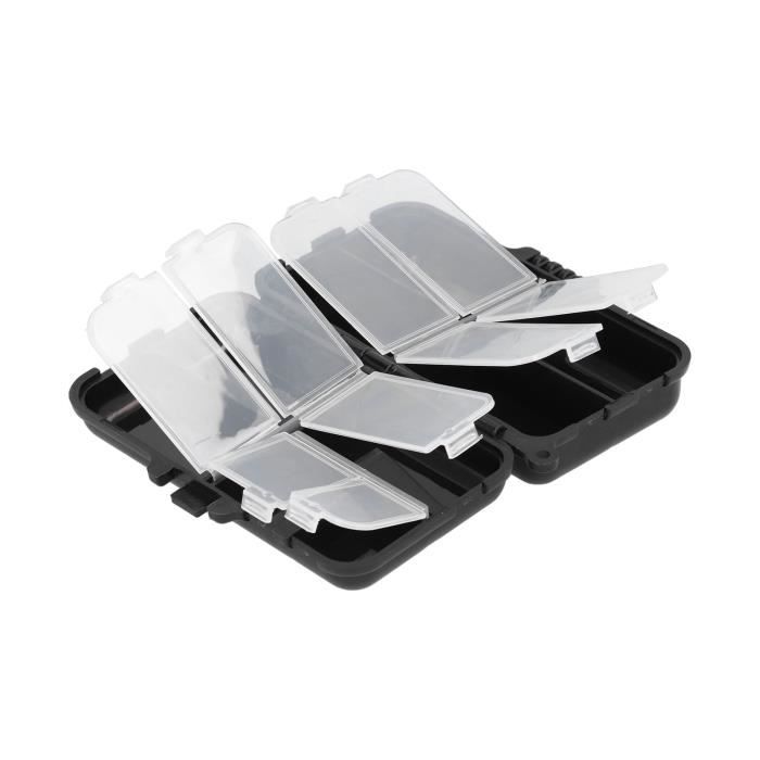 Boîte De Rangement Pêche 2 Couleurs 14 Compartiments - Double Face - PVC - Pour Leurres Et Crochets