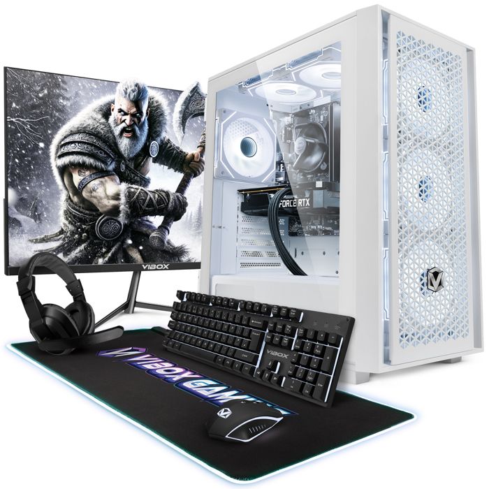 Vibox II-108 PC Gamer Complet • 23 Écran • Intel i5 10400F • RTX 5060 Ti • 16 Go RAM • 1 To SSD • Windows 11 • WiFi 6 + Bluetooth