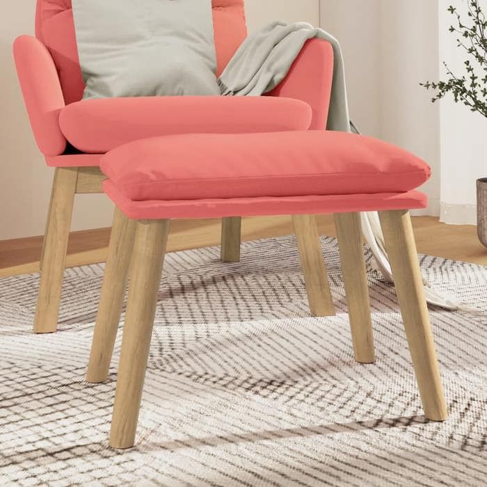 vidaXL Repose-pied Rose 45x295x35 cm Velours 341439