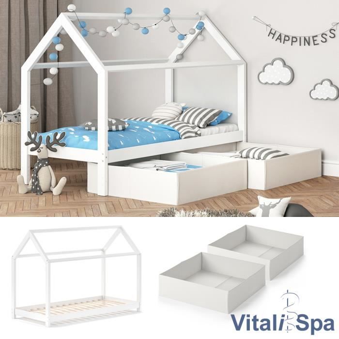 Armoire Enfant VitaliSpa Malia - Blanc/Chêne 70x187cm - Rangement Pratique Chambre Bébé