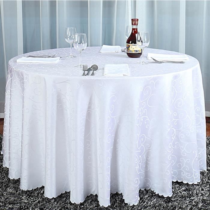 426,7 cm Élégant événements 1 PC Blanc 4,3 m Top Jupe de table Polyester avec table Clips Nappe fête de mariage de Noël 