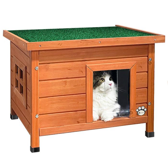Niche Pour Chat Extérieur Isolée - 36x36x36 Cm - Imperméable, Base Surélevée - Pour Chats, Chiens, Lapins - Hiver