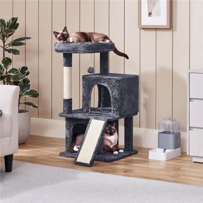 Yaheetech Arbre A Chat Tour Avec Griffoir 1 Platforme Et Colonne En Sisal 2 Niches 1 Boule De Peluche 49 X 45 5 X 91 Cm Gris Fonc Cdiscount Animalerie Yaheetech Arbre A Chat Tour Avec Griffoir 1 Platforme Et Colonne En Sisal 2 Niches 1 Boule De Peluche 49 X 45 5 X 91 Cm Gris Fonc Cdiscount Animalerie