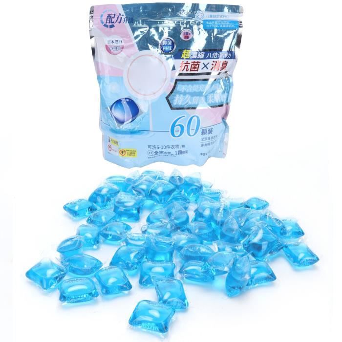 YOSOO Dosette de lessive 60pcs Capsule de Perle à Linge 8g Nettoyant de Dissolution luminaire