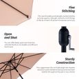 Parapluie de Jardin 300CM Parasol de Plage Imperméable à l'eau de Protection UV Manivelle et Inclinaison sans Pied de Parasol Brun -1