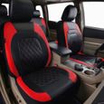 9pcs Housse de siège avant et arrière Rouge auto universelle résistant en cuir PU-résistant aux rayures-Pour véhicules-1