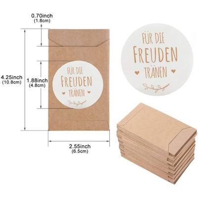 Lot De 100 Enveloppes Kraft Avec Cartes - Fermeture Cœur Pour Messages Personnalisés