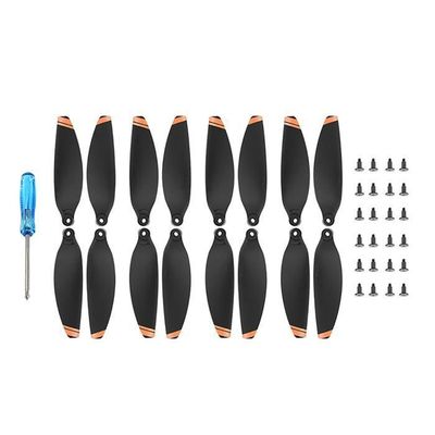 Lot De 2 Paires D'Hélices Pour DJI Mini 2 - Hélices De Rechange Silencieuses - Couleur Bord Orange - Inclut Vis Et Tournevis