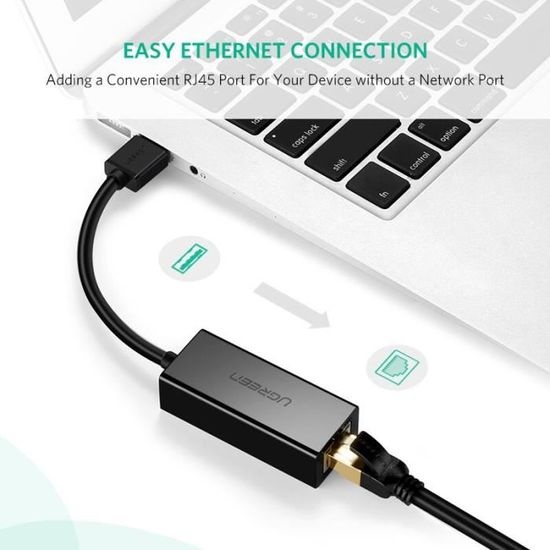 Adaptateur Ethernet USB 3.0 vers RJ45 Lan, carte réseau, USB 2.0, pour PC  Windows 10, Mi Box 3-S, nintendo Switch [7E30115] - Cdiscount Informatique