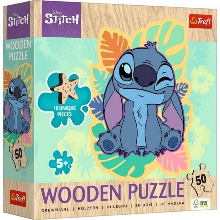Puzzle en bois - TREFL - Happy Stitch - 50 pièces - 20x20 cm - Pour ...