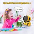 Intelligent Robot Enfants Jouets Robot Interactif Robot Jouet Educatif Cadeaux pour Garçon Fille (Jaune) A61-2