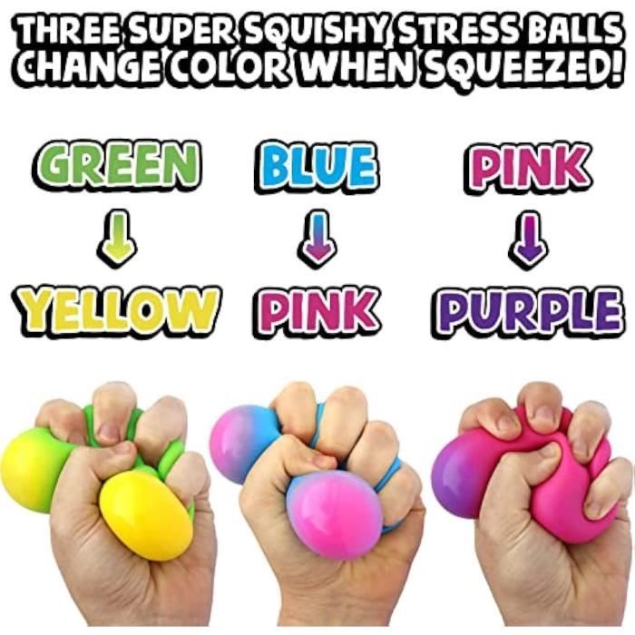 Balles Anti-Stress Colorées Fidget Balls,4PCS PU Souple Balle Anti Stress  Fidget Jouets pour Soulager l'anxiété pour Aider l'anxiété - Cdiscount Jeux  - Jouets