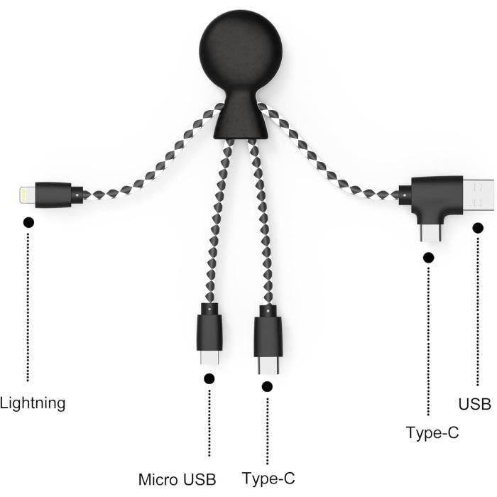 Mr Bio Câble Multi Usb 4En1 En Forme De Pieuvre Chargeur Universel En ...