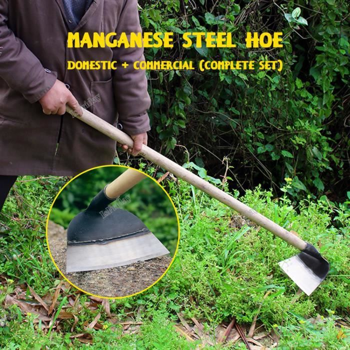PELLE,25.5cm Houe de désherbage de jardin en acier au manganèse